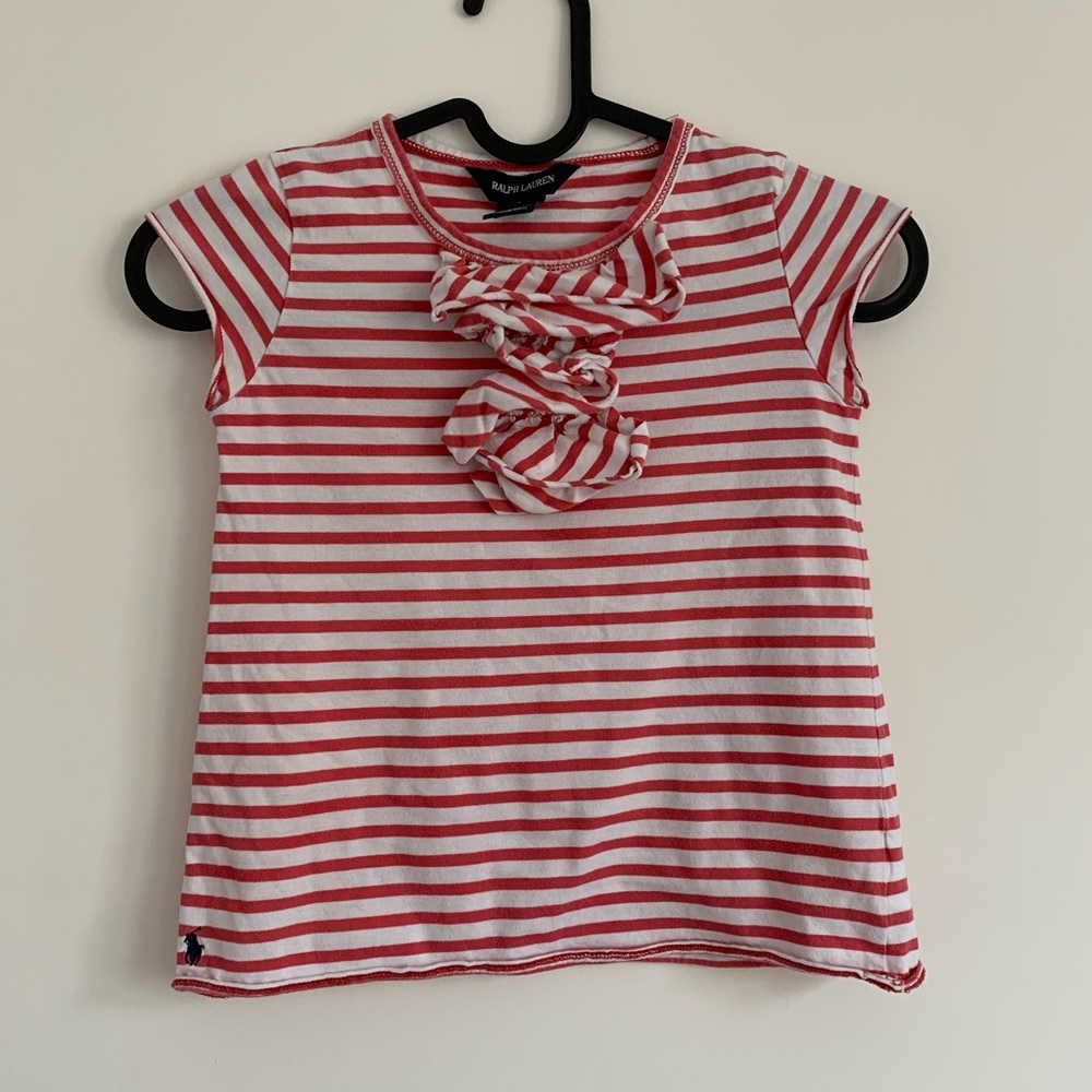Ralph Lauren Striped Ruffle Tee